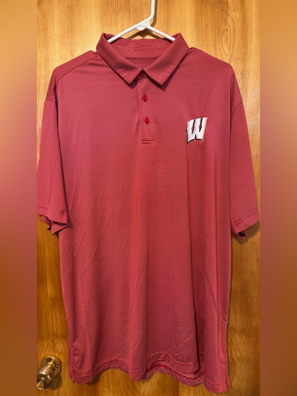 Under Armour Men's Crimson Striped Polo with W Patch
